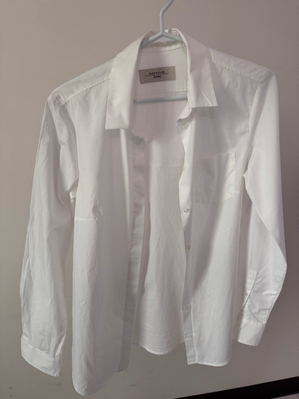 MaxMara Weekend White Long-Sleeve Button-Down Dress Shirt